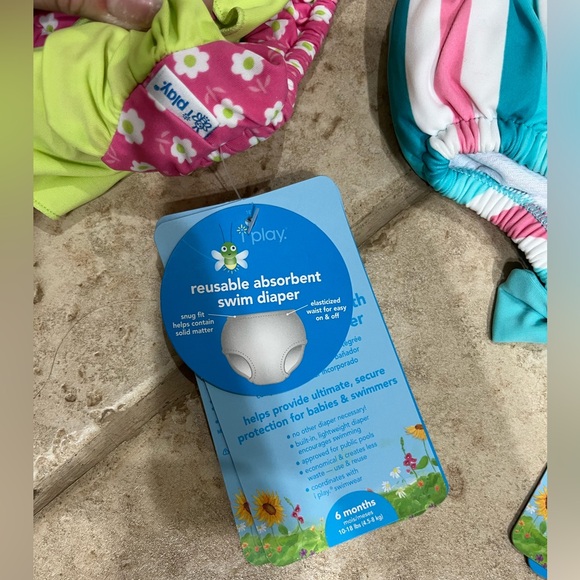 iplay 2 Count of Reusable Baby Girl Swim Diapers size 6 month - Picture 3 of 7